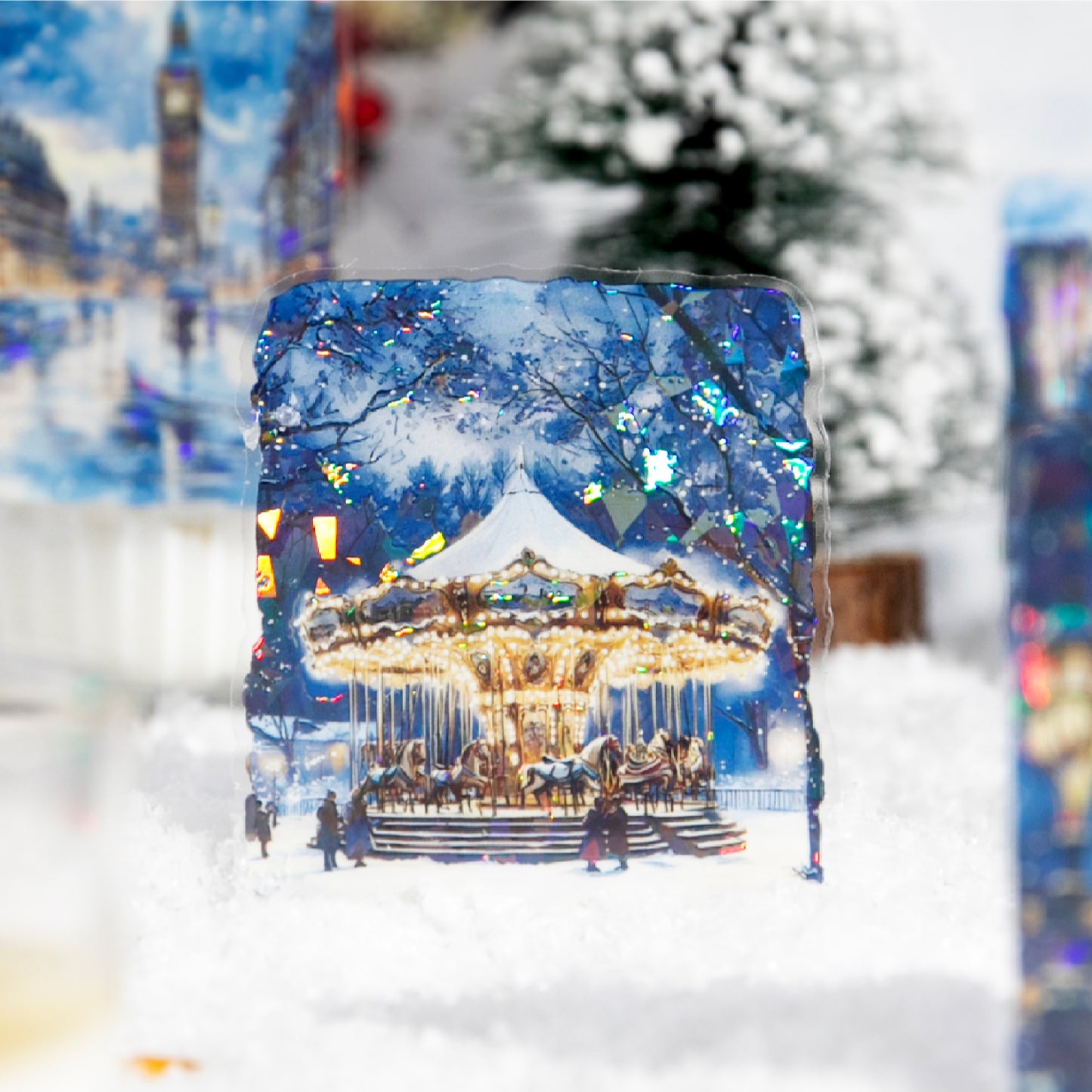 [2601-194] Snowfall Sound Winter Scene Stickers
