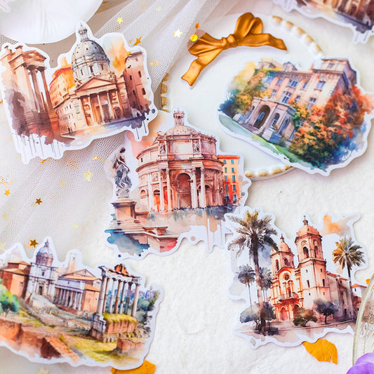 [2603-077] Vintage Travel Collage Stickers 6 Styles