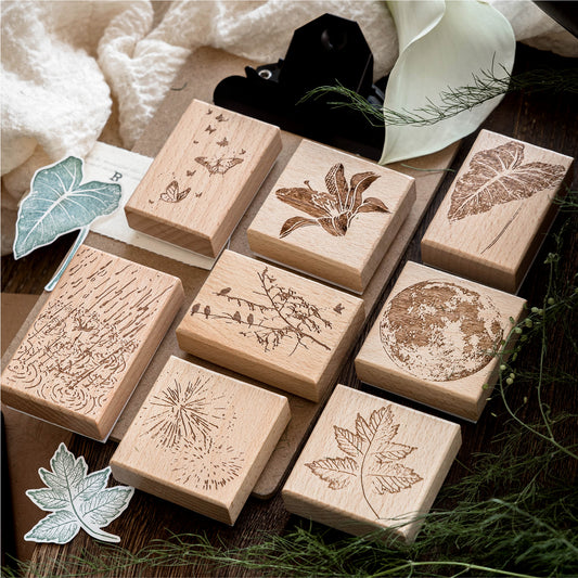 [2601-199] Moc Card Silent Mystery Wooden Stamps