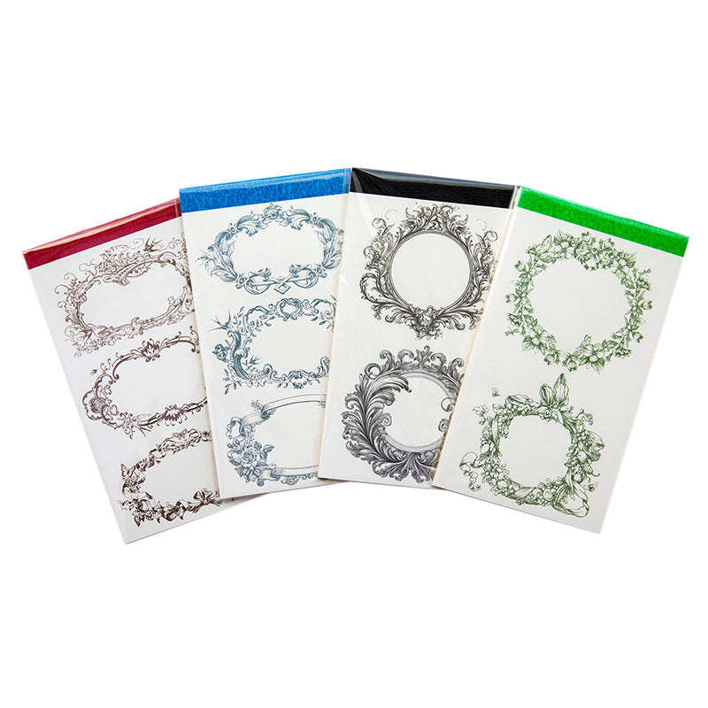 [2601-127] Dawn to Dusk Vintage Frame Memo Stickers – Tear-Off Journal Collage (4 Designs)