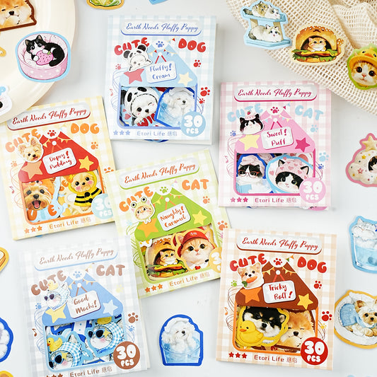 [2603-066] Cute Animal Party Stickers 6 Styles