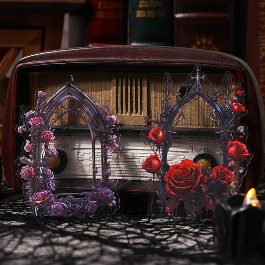 [2603-078] Gothic Window Frame PET Stickers 4 Styles