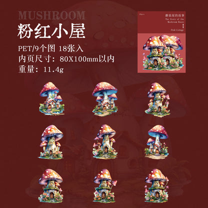[2601-200] Dark Enchantment Mushroom House Story PET Stickers