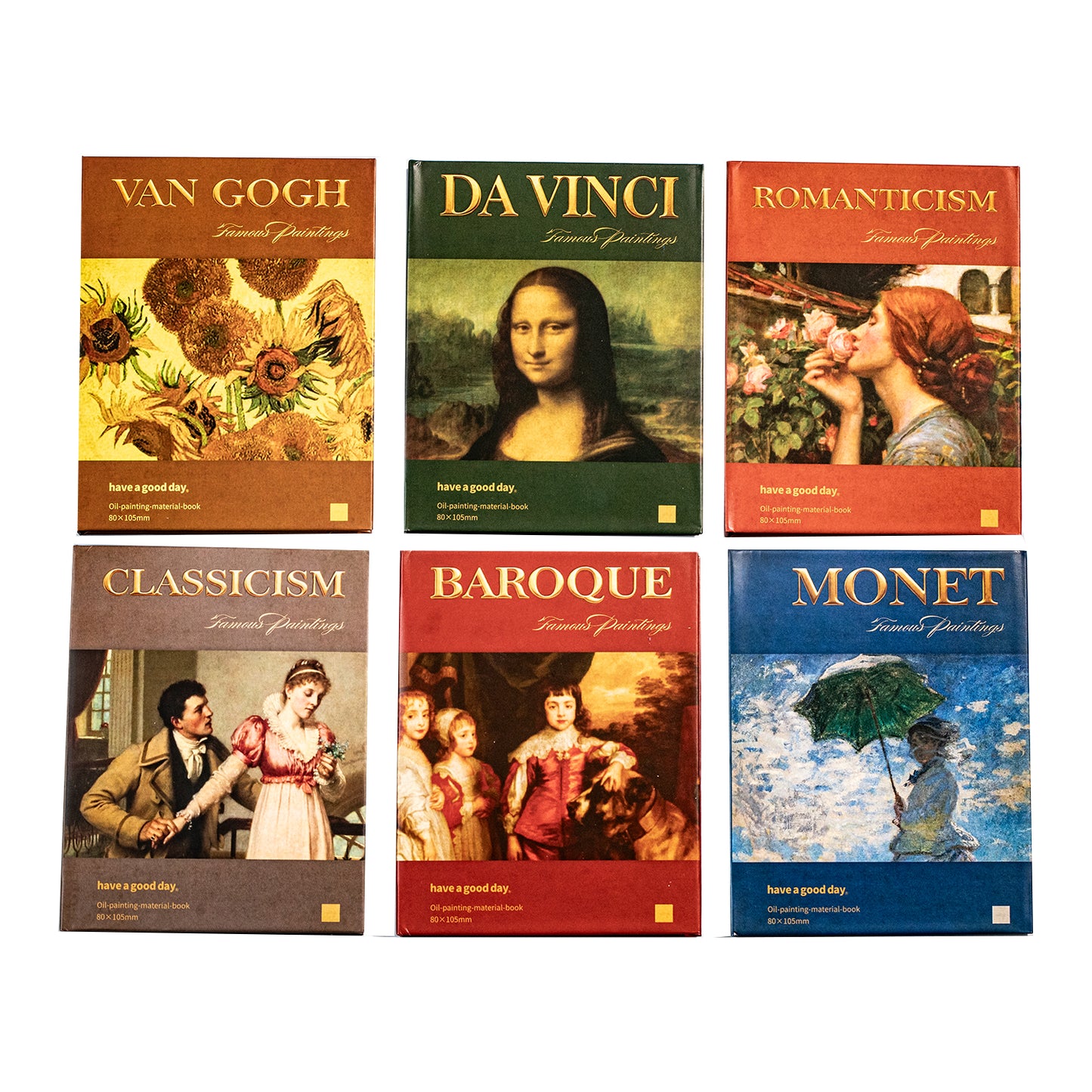 [2601-143] Vintage Art Mini Books – Classic Masterpiece Collage Series (6 Designs)