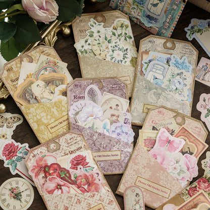 [2603-088] Vintage Floral Memo Note Stickers 6 Styles