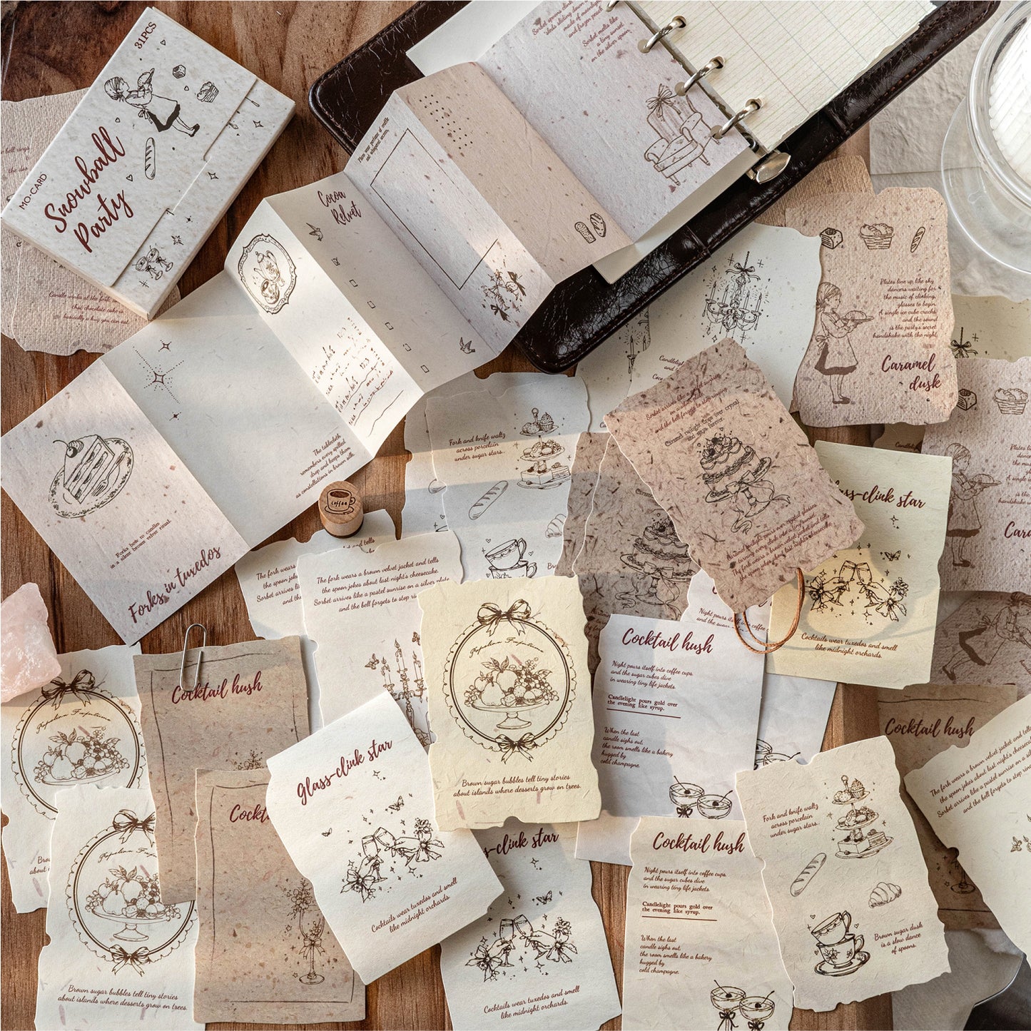 [2602-021] Dream Imprint Vintage Paper Stickers 4 Styles