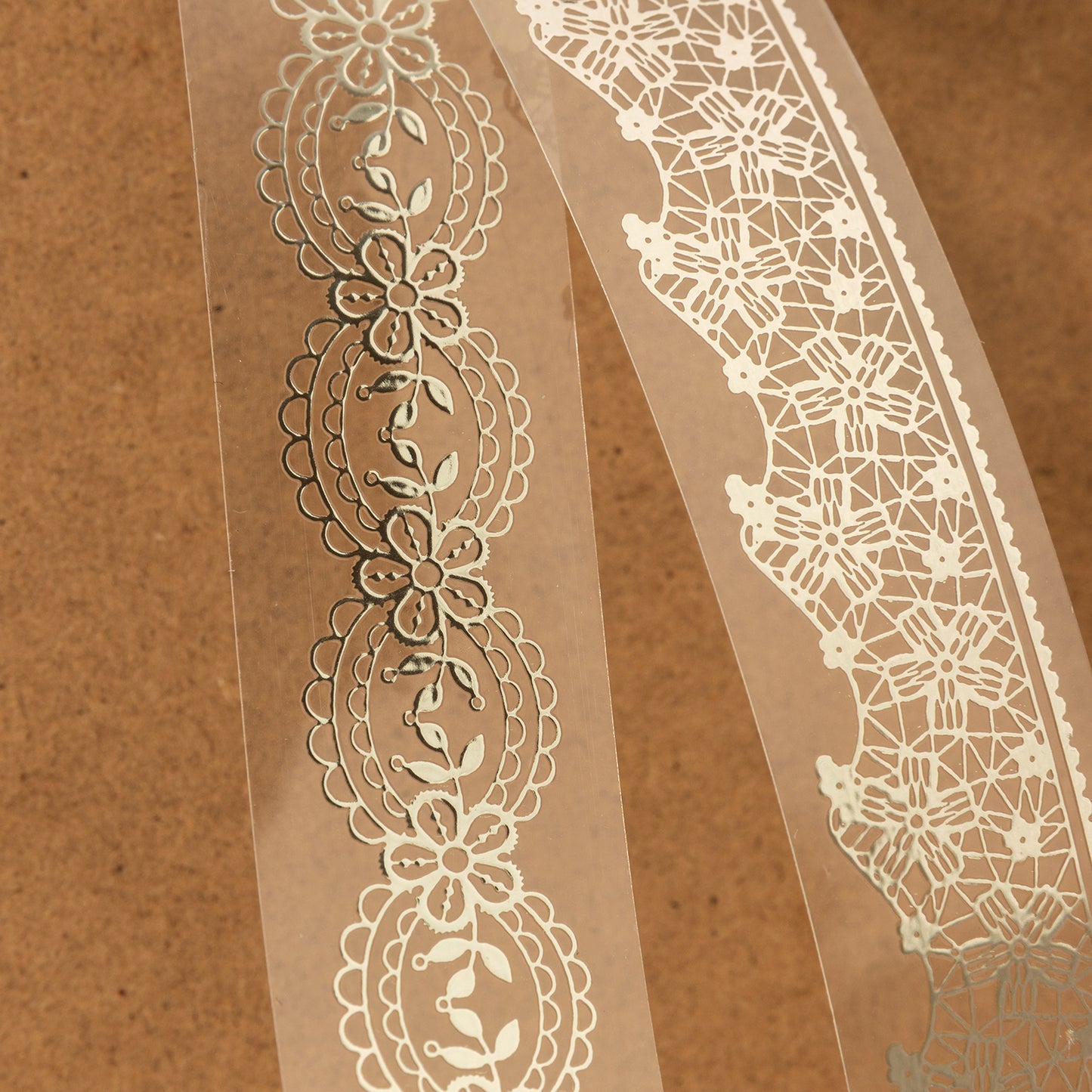 [2601-175] Silver Lace Isle – Foil-Embossed PET Border Tape Set (6 Designs)