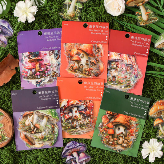 [2601-200] Dark Enchantment Mushroom House Story PET Stickers