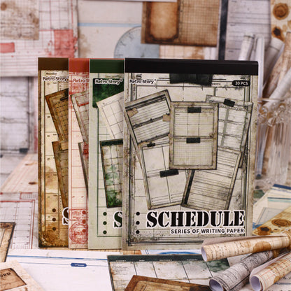 [2603-017] Vintage Schedule Ephemera Paper 6 Styles