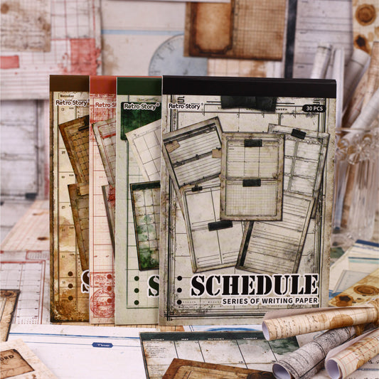 [2603-017] Vintage Schedule Ephemera Paper 6 Styles