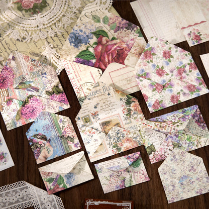 [2601-202] Vintage Floral Letter Envelope Paper Set 6 Styles