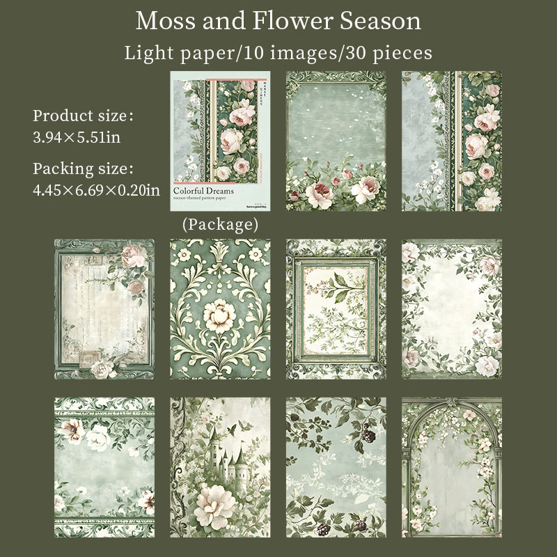[2603-044] Floral Background Ephemera Book 6 Styles