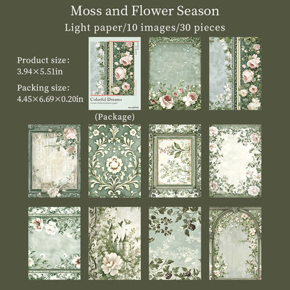 [2603-044] Floral Background Ephemera Book 6 Styles
