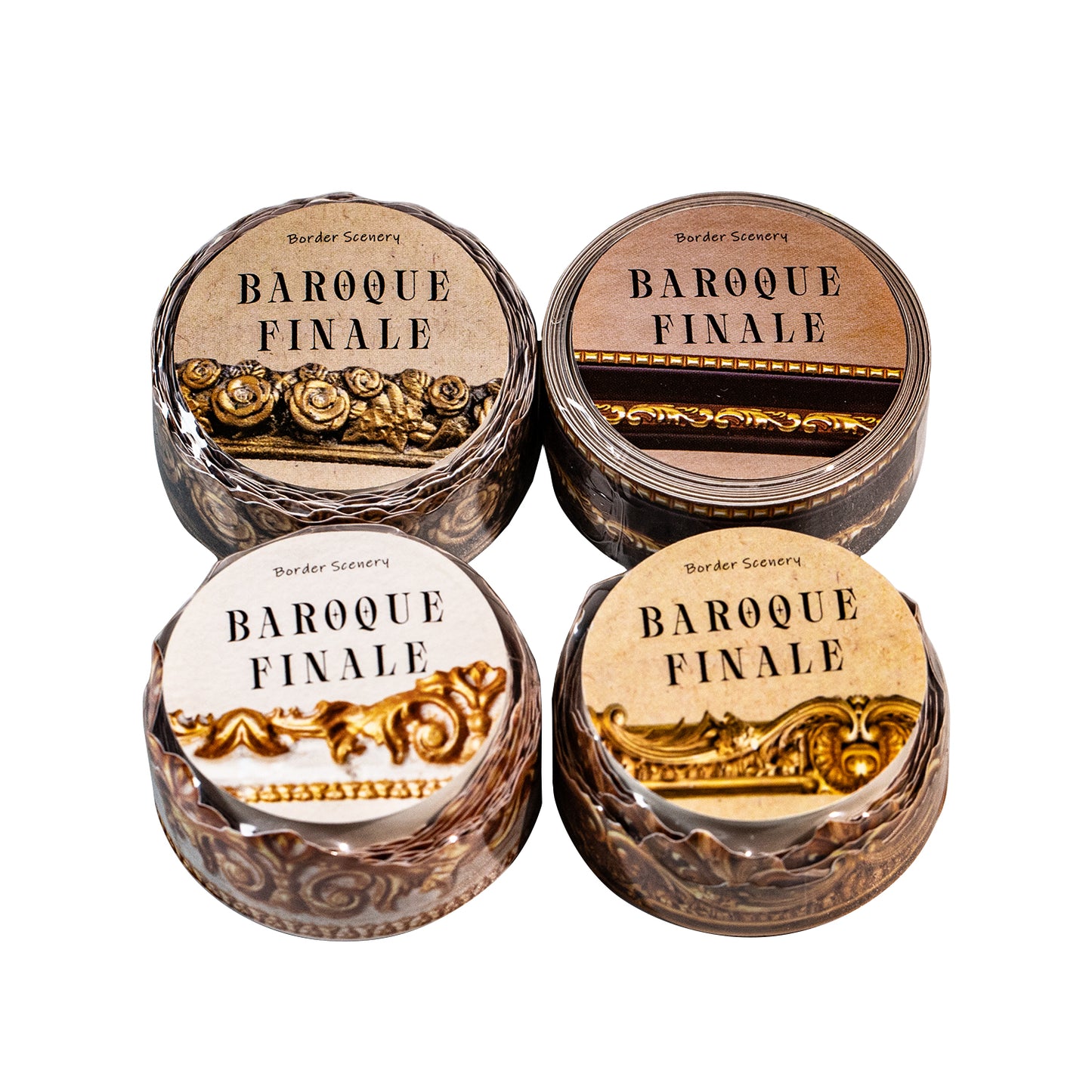 [2601-158] Baroque Finale – Ornate Frame Washi Tape Set (4 Designs)