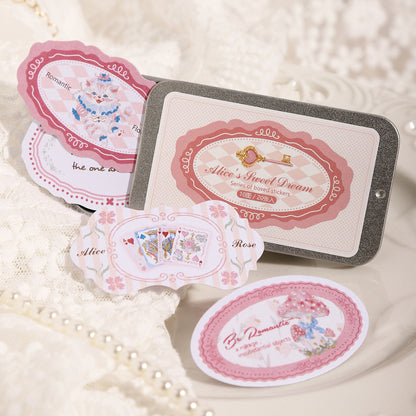 [2601-182] Alice Sweet Dream Sticker Box Set – 6 Designs, 20 Sheets, Fairy Tale Journal Stickers