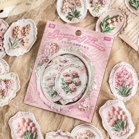 [2603-145] Vintage Botanical Collage Card Stickers 4 Styles
