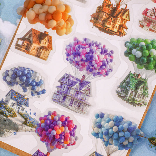 [2603-047] Vintage House Collage Stickers 6 Styles