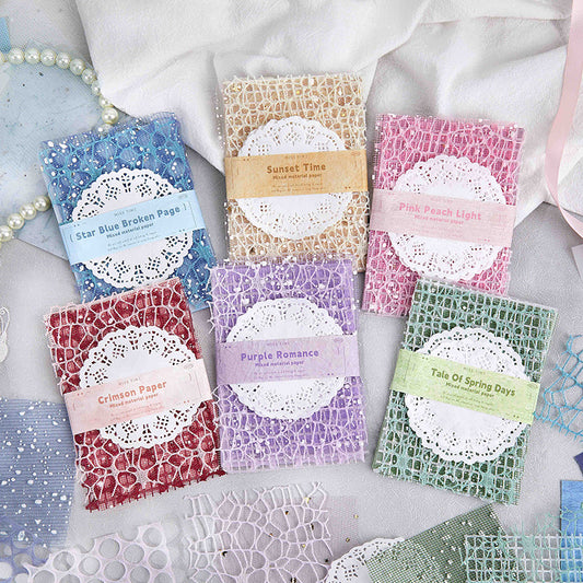 [2603-097] Romantic Textured Journal Collage Paper Pack 6 Styles