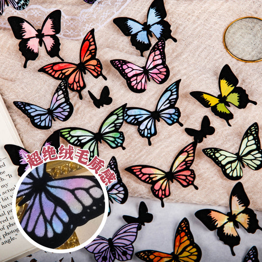 [2603-026] Butterfly Vintage Collage Stickers 6 Styles