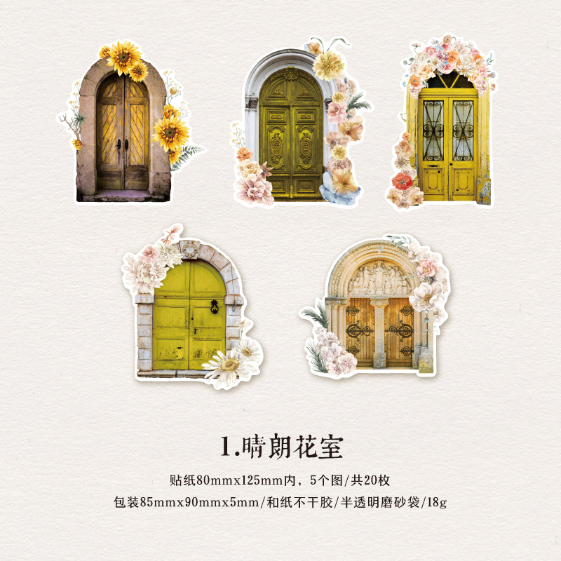 [2601-128] Enchanted Garden Sticker Set – Vintage Floral Journal Collage (4 Designs)