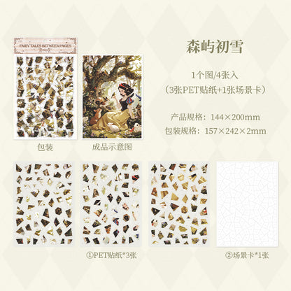[2603-062] Vintage Fairy Tale Puzzle Stickers 4 Styles