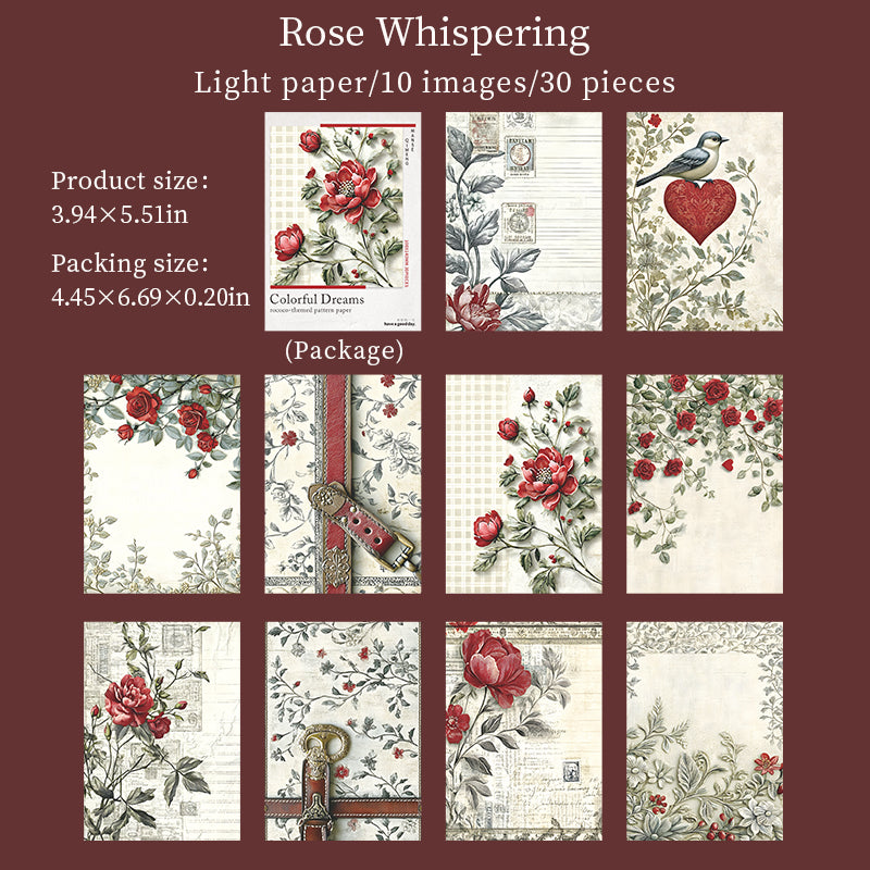 [2603-044] Floral Background Ephemera Book 6 Styles
