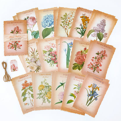 [2601-149] Vintage Botanical Collage Paper – “Memoir Garden” Journal Background Sheets (6 Designs)