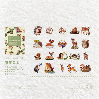 [2602-023] Embroidered Puppy Animal Stickers 40 Sheets