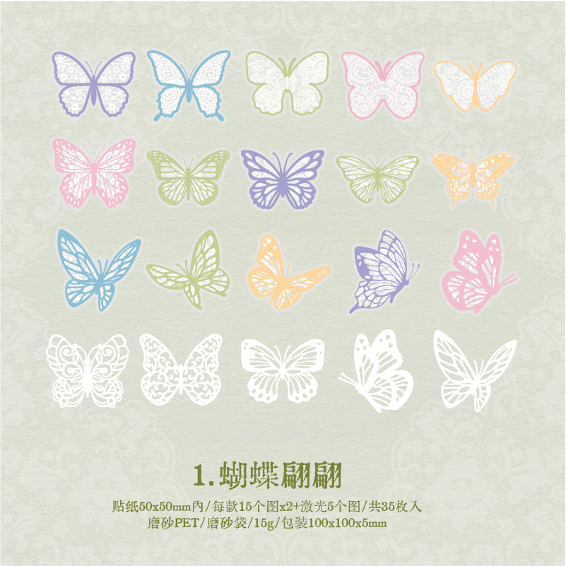 [2601-133] Dream & Starry Sea Bow Stickers – Soft Pastel Journaling Set (4 Designs)