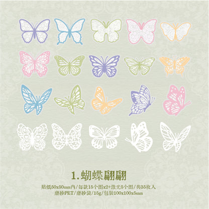 [2601-133] Dream & Starry Sea Bow Stickers – Soft Pastel Journaling Set (4 Designs)