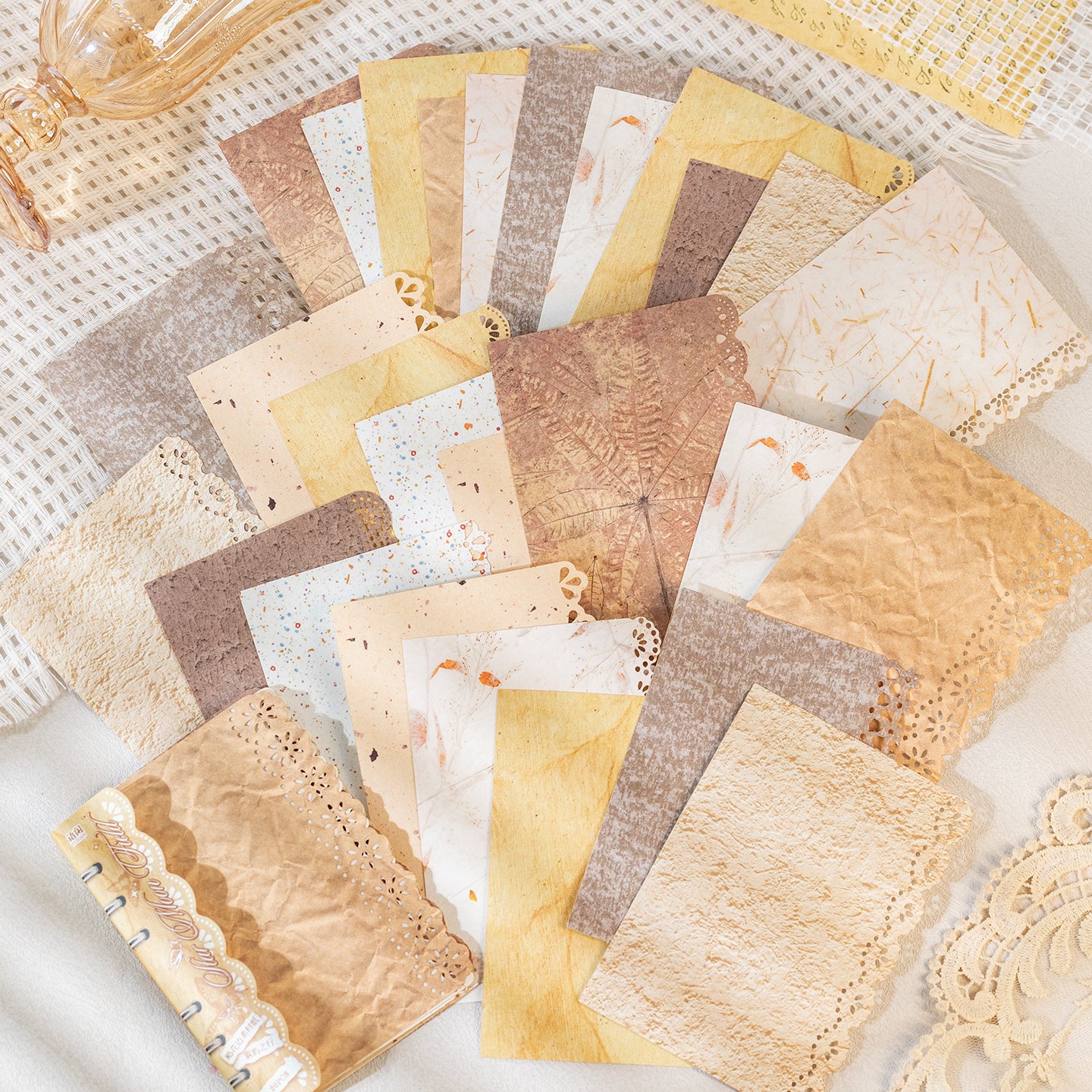 [2601-218] Misty Isles Journey Series M5 Vintage Lace Journal Paper Set 20 Sheets