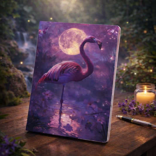 [NB-26-001] Moonlit Flamingo Fantasy Art Journal