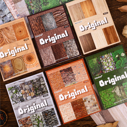 [2602-004] Vintage Natural Texture Background Paper 6 Styles