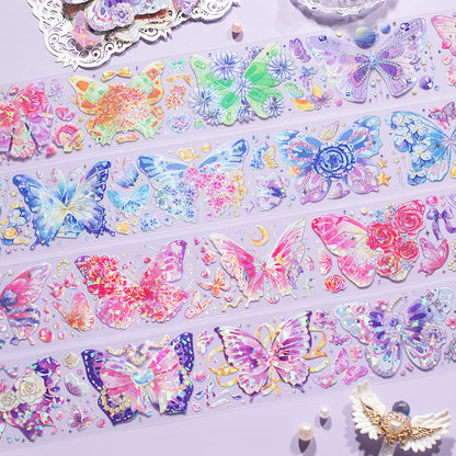 [2603-118] Butterfly Letter Iridescent PET Tape 4 Styles