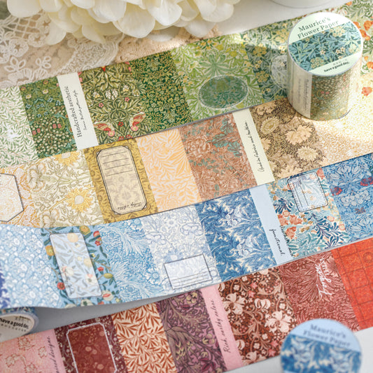 [2602-012] Vintage Floral Pattern PET Tape 4 Styles
