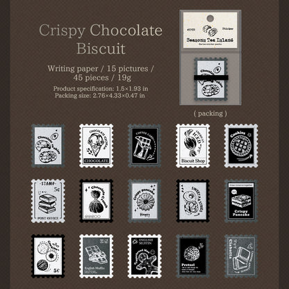 [2601-135] Vintage Tea & Café Stickers – Cozy Bakery Journaling Set (6 Designs)