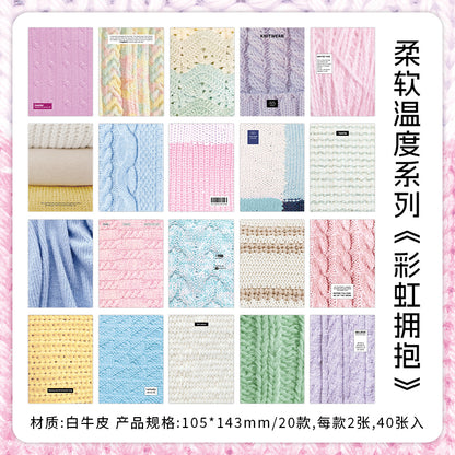 [2601-162] Soft Texture – Vintage Yarn Pattern Paper Pack (4 Designs)