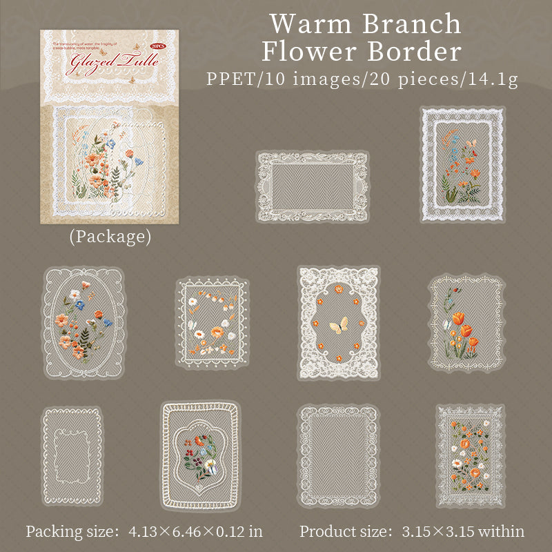 [2603-120] Lace Mesh PET Sticker Pack 4 Styles