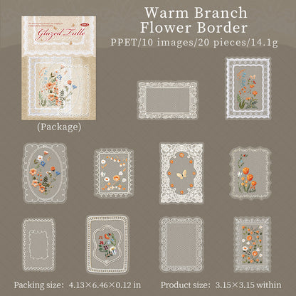 [2603-120] Lace Mesh PET Sticker Pack 4 Styles