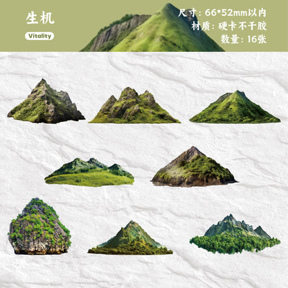 [2601-212] Vintage Mountain Landscape Sticker Pack