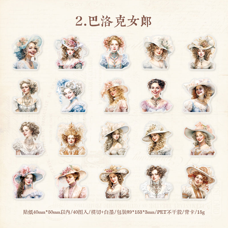[2603-127] Dreamy Vintage Journal Collage Stickers 6 Styles
