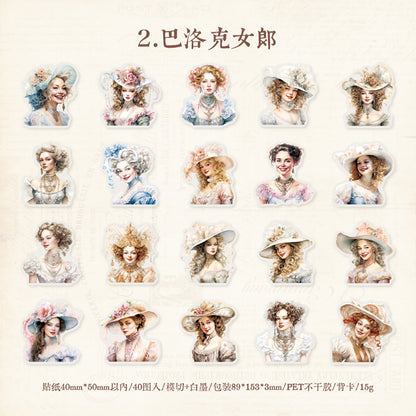 [2603-127] Dreamy Vintage Journal Collage Stickers 6 Styles