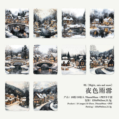 [2601-194] Snowfall Sound Winter Scene Stickers