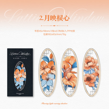 [2601-201] Flowlight Stained Glass PP Bookmarks 6 Piece Set