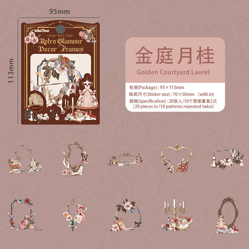 [2603-025] Garden Floral PET Frame Stickers 6 Styles