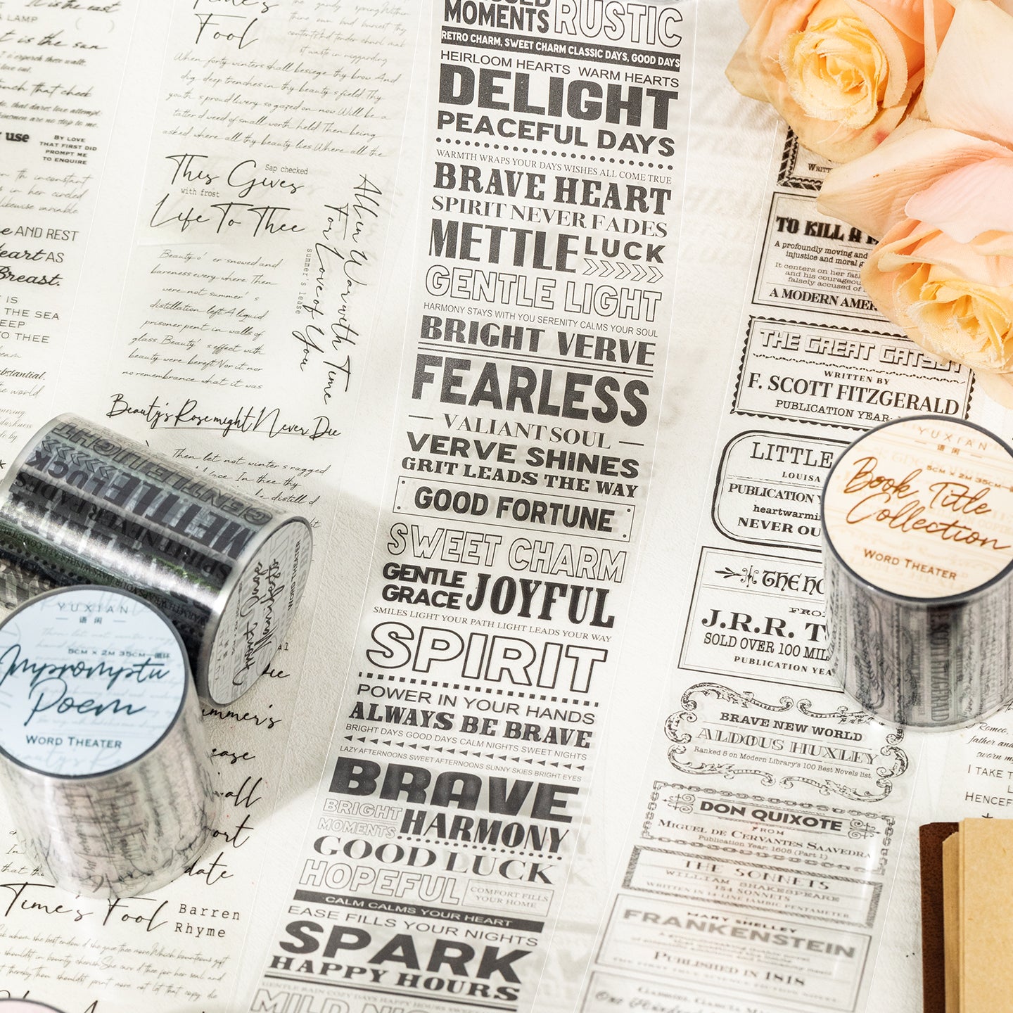 [2603-114] Typography Quote PET Tape 4 Styles