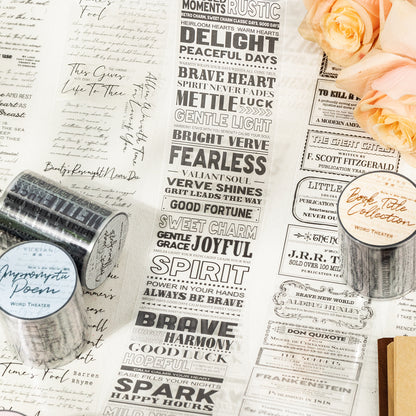 [2603-114] Typography Quote PET Tape 4 Styles