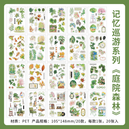 [2603-039] PET Sticker Book for Background Collage 4 Styles