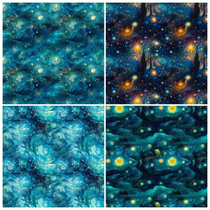 2104 12 Pieces/Pack Blue Star Album Scrapbooking Handbook Background Paper - Memo Journals