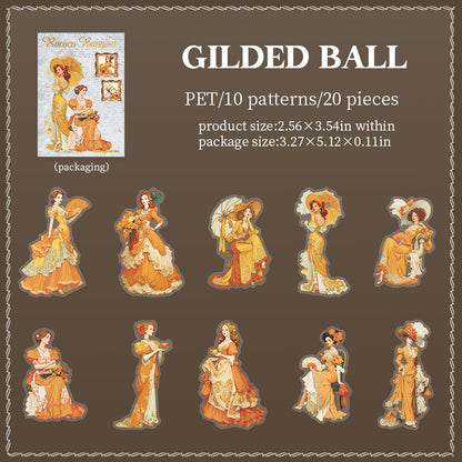 [2603-005] Vintage Character PET Background Collage Stickers 6 Styles